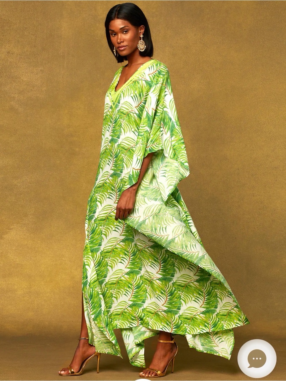 NicoBlu 🌴 ASHLEY KAFTAN IN UNDULATING PALM LEAVES 1X-4X